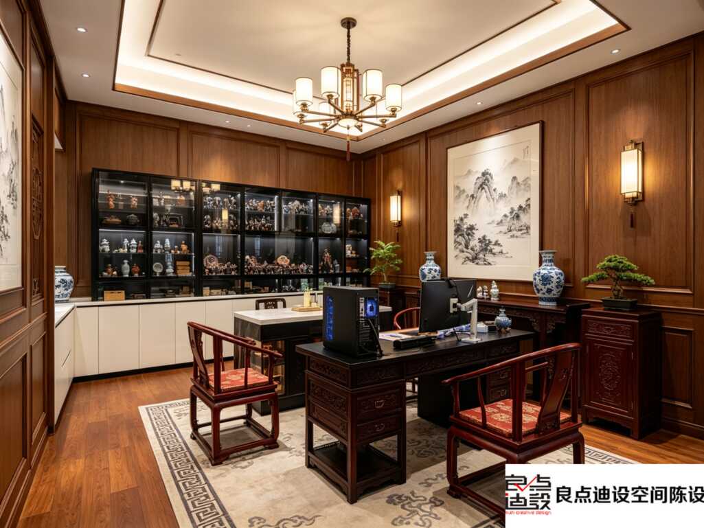 一居室软装设计|新中式小空间也能装出茶室书房氛围感✨